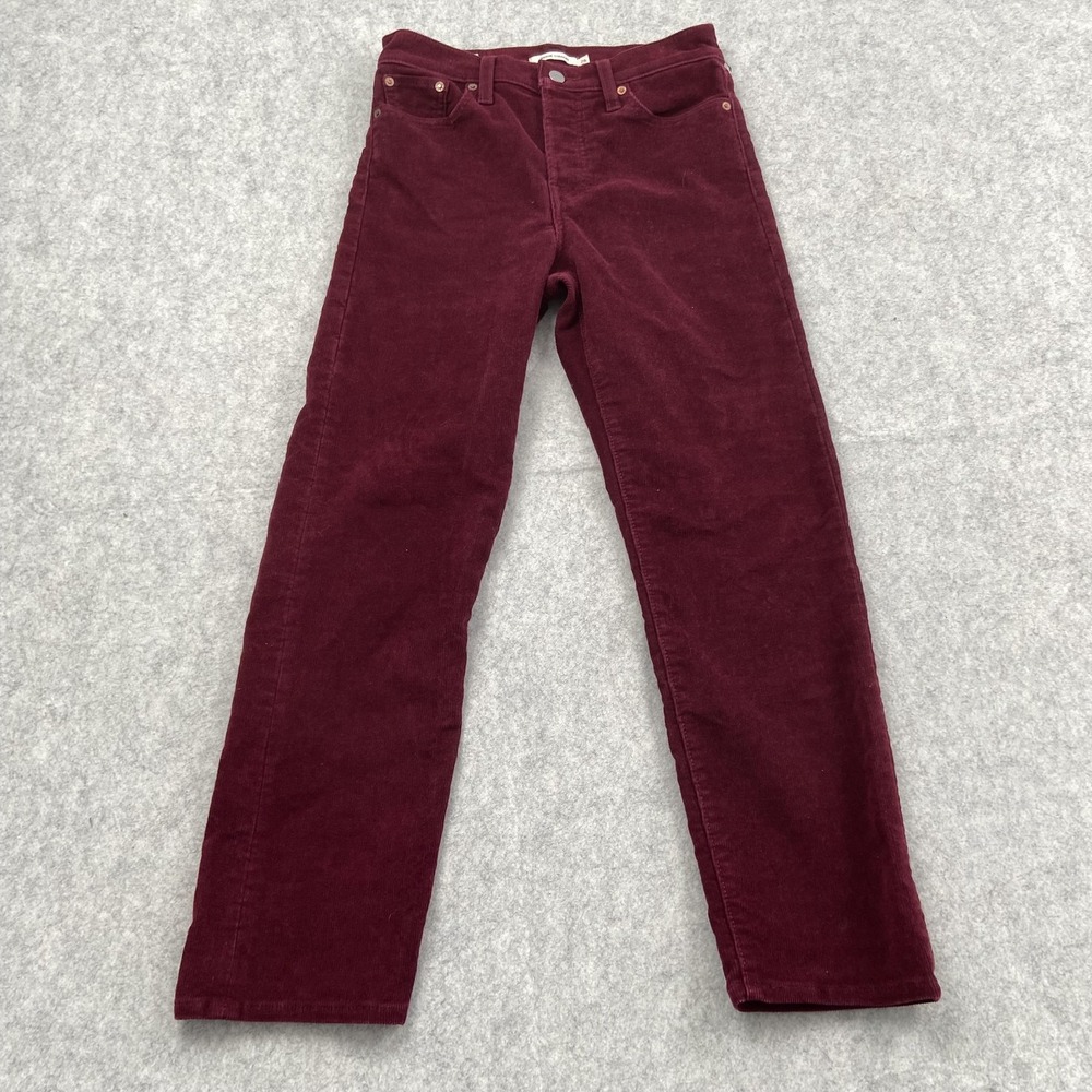 Levis Pants Womens 26 (27x25) Red Corduroy Wedgie Straight Premium